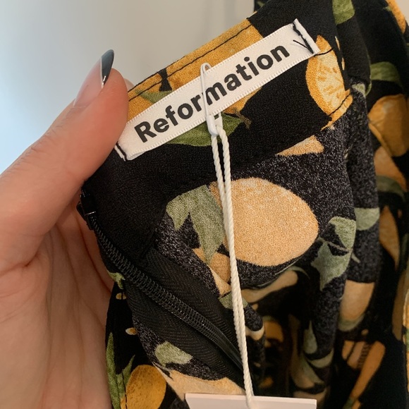 Reformation Sz 0 black lemon drop flounce skirt - Picture 6 of 6